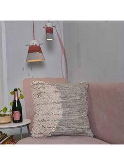 SAY - Grey Solid Cotton Cushion Cover (18x18 inches)