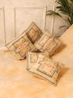 SAY - Beige Ethnic Organic Cotton Cushion Cover