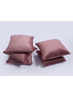 SAY - Brown Solid/Plain Velvet Cushion Cover