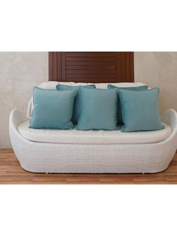 SAY - Blue Solid/Plain Velvet Cushion Cover