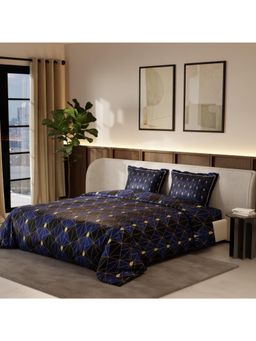 Stoa Paris - Navy Blue Satin 300 Tc Comforter (King)