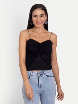 COLOR CAPITAL - Women Viscose Black Solid Top