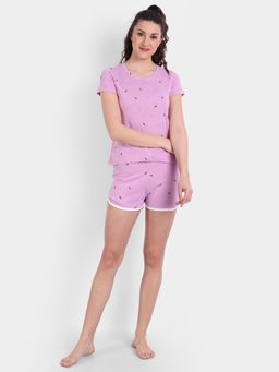 COLOR CAPITAL - Women Cotton Pink Printed Co-Ord (Set of 2)