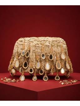 House Of Kosha - Sheesh Mahal Gold Embellished Clutch