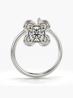 Valanova - Hallmarked 14K White Gold and Certified Lab Grown Diamond 0.05cts Nose Ring (M)