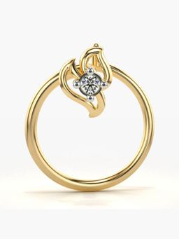 Valanova - Hallmarked 18K Yellow Gold and Certified Lab Grown Diamond 0.01cts Nose Ring (M)
