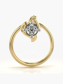 Valanova - Hallmarked 14K Yellow Gold and Certified Lab Grown Diamond 0.03cts Nose Ring (M)