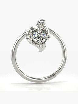 Valanova - Hallmarked 14K White Gold and Certified Lab Grown Diamond 0.03cts Nose Ring (M)