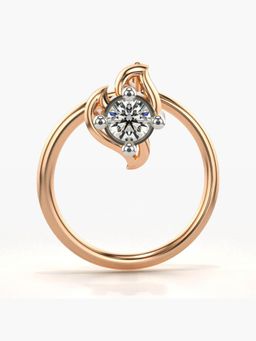 Valanova - Hallmarked 18K Rose Gold and Certified Lab Grown Diamond 0.03cts Nose Ring (M)
