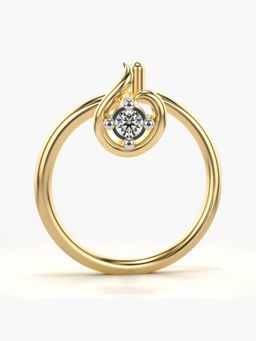 Valanova - Hallmarked 14K Yellow Gold and Certified Lab Grown Diamond 0.01cts Nose Ring (M)