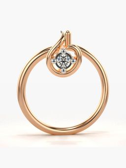 Valanova - Hallmarked 18K Rose Gold and Certified Lab Grown Diamond 0.01cts Nose Ring (M)