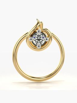 Valanova - Hallmarked 14K Yellow Gold and Certified Lab Grown Diamond 0.03cts Nose Ring (M)