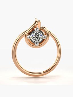 Valanova - Hallmarked 18K Rose Gold and Certified Lab Grown Diamond 0.03cts Nose Ring (M)