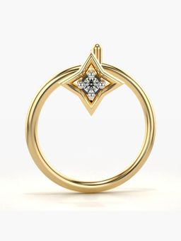 Valanova - Hallmarked 18K Yellow Gold and Certified Lab Grown Diamond 0.01cts Nose Ring (M)