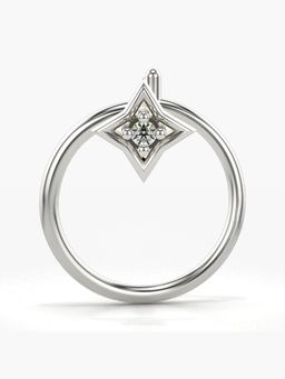 Valanova - Hallmarked 18K White Gold and Certified Lab Grown Diamond 0.01cts Nose Ring (M)