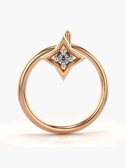 Valanova - Hallmarked 18K Rose Gold and Certified Lab Grown Diamond 0.01cts Nose Ring (M)