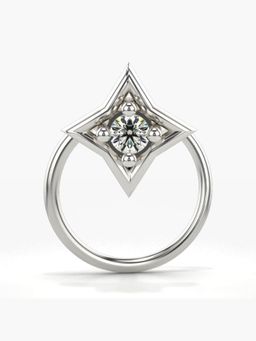 Valanova - Hallmarked 18K White Gold and Certified Lab Grown Diamond 0.03cts Nose Ring (M)