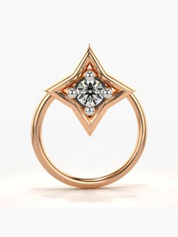 Valanova - Hallmarked 14K Rose Gold and Certified Lab Grown Diamond 0.03cts Nose Ring (M)