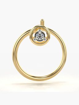 Valanova - Hallmarked 14K Yellow Gold and Certified Lab Grown Diamond 0.01cts Nose Ring (M)