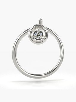 Valanova - Hallmarked 14K White Gold and Certified Lab Grown Diamond 0.01cts Nose Ring (M)