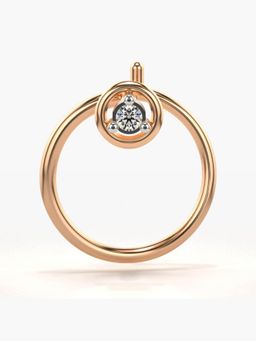 Valanova - Hallmarked 14K Rose Gold and Certified Lab Grown Diamond 0.01cts Nose Ring (M)