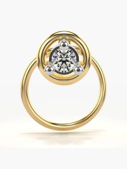 Valanova - Hallmarked 18K Yellow Gold and Certified Lab Grown Diamond 0.05cts Nose Ring (M)