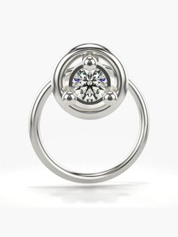 Valanova - Hallmarked 18K White Gold and Certified Lab Grown Diamond 0.05cts Nose Ring (M)