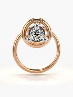 Valanova - Hallmarked 18K Rose Gold and Certified Lab Grown Diamond 0.05cts Nose Ring (M)