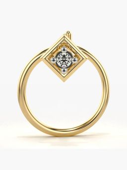 Valanova - Hallmarked 18K Yellow Gold and Certified Lab Grown Diamond 0.01cts Nose Ring (M)