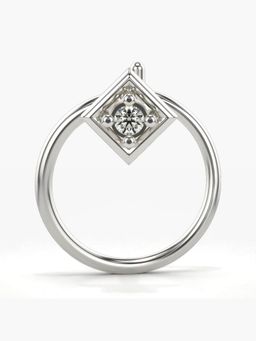 Valanova - Hallmarked 18K White Gold and Certified Lab Grown Diamond 0.01cts Nose Ring (M)