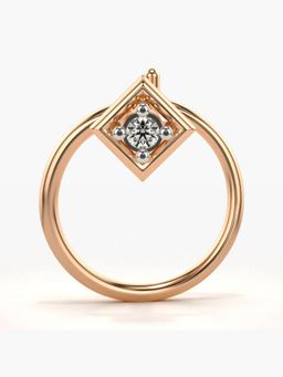 Valanova - Hallmarked 18K Rose Gold and Certified Lab Grown Diamond 0.01cts Nose Ring (M)