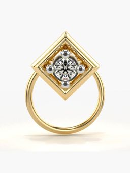 Valanova - Hallmarked 14K Yellow Gold and Certified Lab Grown Diamond 0.05cts Nose Ring (M)