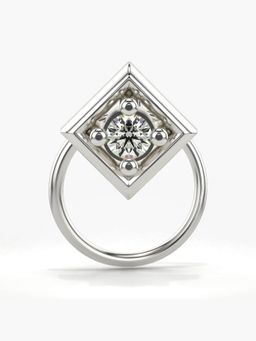 Valanova - Hallmarked 18K White Gold and Certified Lab Grown Diamond 0.05cts Nose Ring (M)