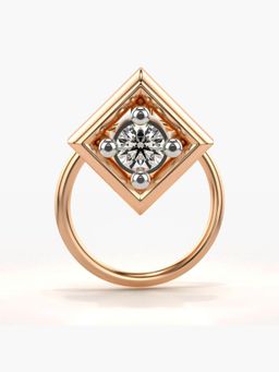 Valanova - Hallmarked 18K Rose Gold and Certified Lab Grown Diamond 0.05cts Nose Ring (M)
