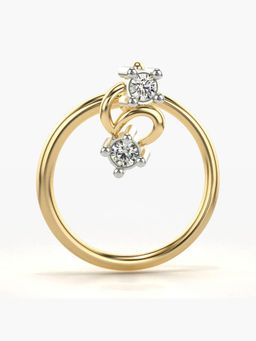 Valanova - Hallmarked 14K Yellow Gold and Certified Lab Grown Diamond 0.01cts Nose Ring (M)