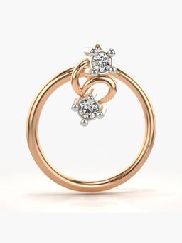 Valanova - Hallmarked 18K Rose Gold and Certified Lab Grown Diamond 0.01cts Nose Ring (M)