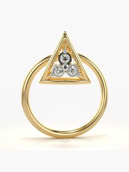 Valanova - Hallmarked 18K Yellow Gold and Certified Lab Grown Diamond 0.01cts Nose Ring (M)