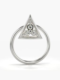 Valanova - Hallmarked 14K White Gold and Certified Lab Grown Diamond 0.01cts Nose Ring (M)