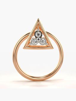 Valanova - Hallmarked 14K Rose Gold and Certified Lab Grown Diamond 0.01cts Nose Ring (M)