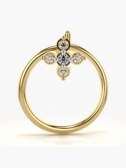 Valanova - Hallmarked 14K Yellow Gold and Certified Lab Grown Diamond 0.02cts Nose Ring (M)