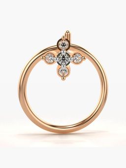 Valanova - Hallmarked 14K Rose Gold and Certified Lab Grown Diamond 0.02cts Nose Ring (M)