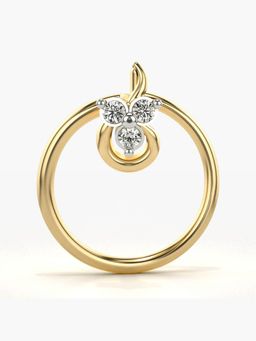 Valanova - Hallmarked 18K Yellow Gold and Certified Lab Grown Diamond 0.02cts Nose Ring (M)