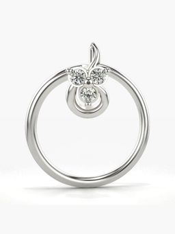 Valanova - Hallmarked 18K White Gold and Certified Lab Grown Diamond 0.02cts Nose Ring (M)