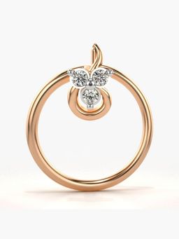 Valanova - Hallmarked 14K Rose Gold and Certified Lab Grown Diamond 0.02cts Nose Ring (M)