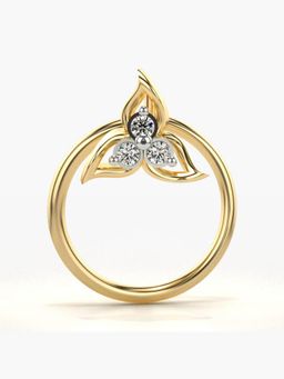 Valanova - Hallmarked 18K Yellow Gold and Certified Lab Grown Diamond 0.02cts Nose Ring (M)