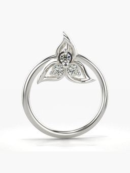 Valanova - Hallmarked 14K White Gold and Certified Lab Grown Diamond 0.02cts Nose Ring (M)