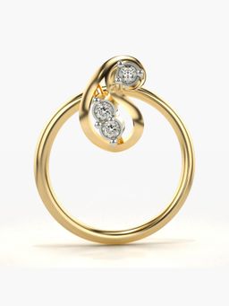 Valanova - Hallmarked 18K Yellow Gold and Certified Lab Grown Diamond 0.02cts Nose Ring (M)