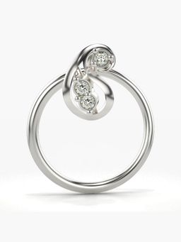 Valanova - Hallmarked 14K White Gold and Certified Lab Grown Diamond 0.02cts Nose Ring (M)