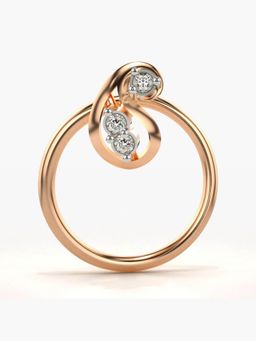 Valanova - Hallmarked 18K Rose Gold and Certified Lab Grown Diamond 0.02cts Nose Ring (M)