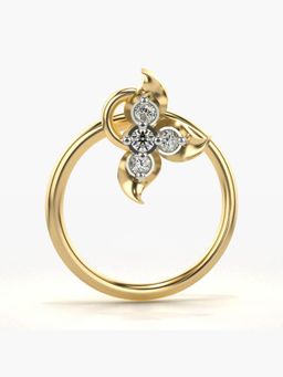 Valanova - Hallmarked 14K Yellow Gold and Certified Lab Grown Diamond 0.02cts Nose Ring (M)